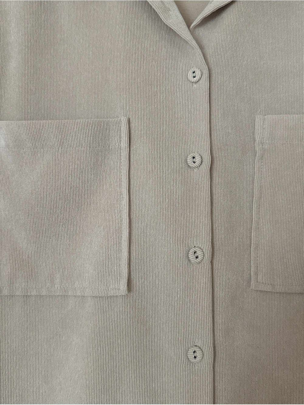 ZARA Tan Suede Rib Button Front Over-Shirt - Picture 3 of 4